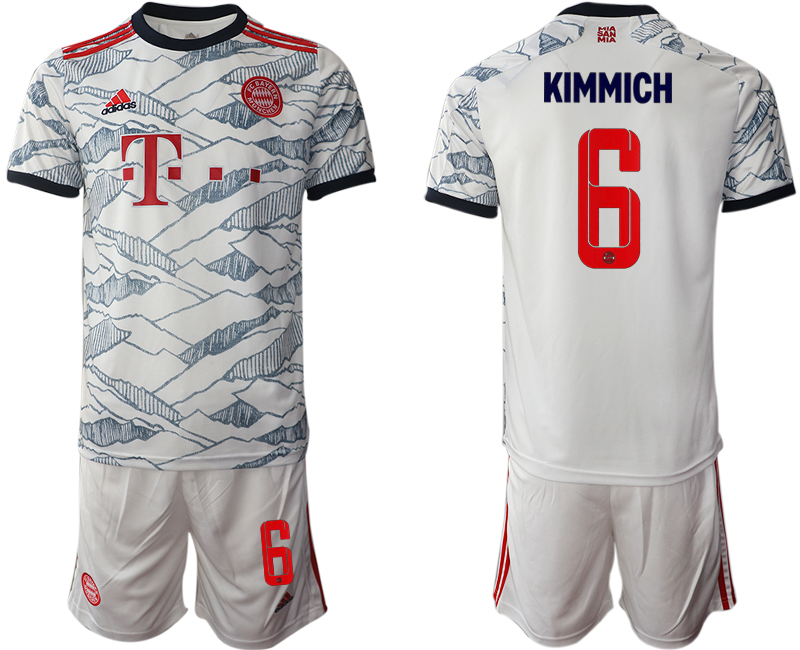 Men 2021-2022 Club Bayern Munich away white #6 Soccer Jersey->bayern munich jersey->Soccer Club Jersey